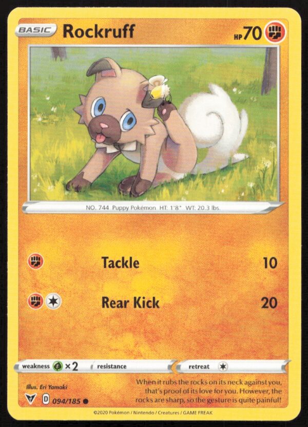 2020 Pokémon Sword & Shield - Vivid Voltage Rockruff #094/185 (Front)