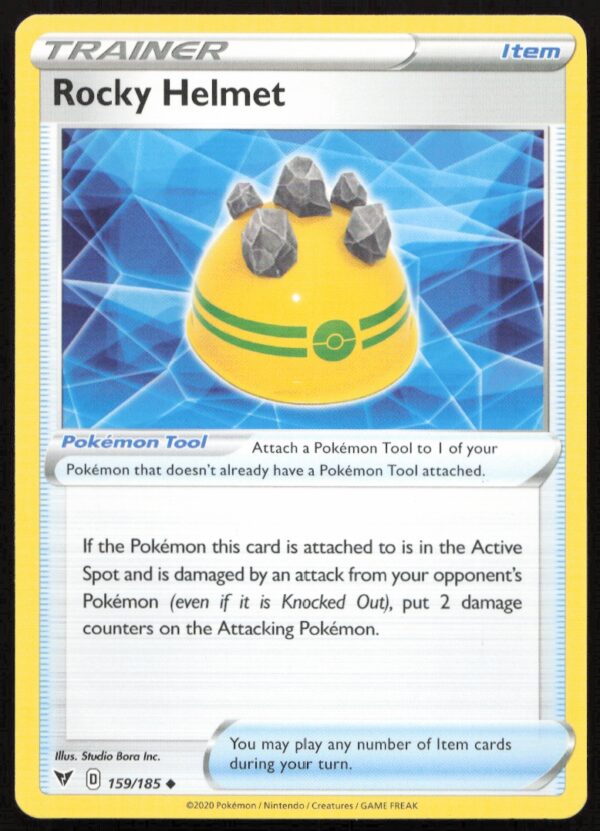 2020 Pokémon Sword & Shield - Vivid Voltage Rocky Helmet #159/185 (Front)