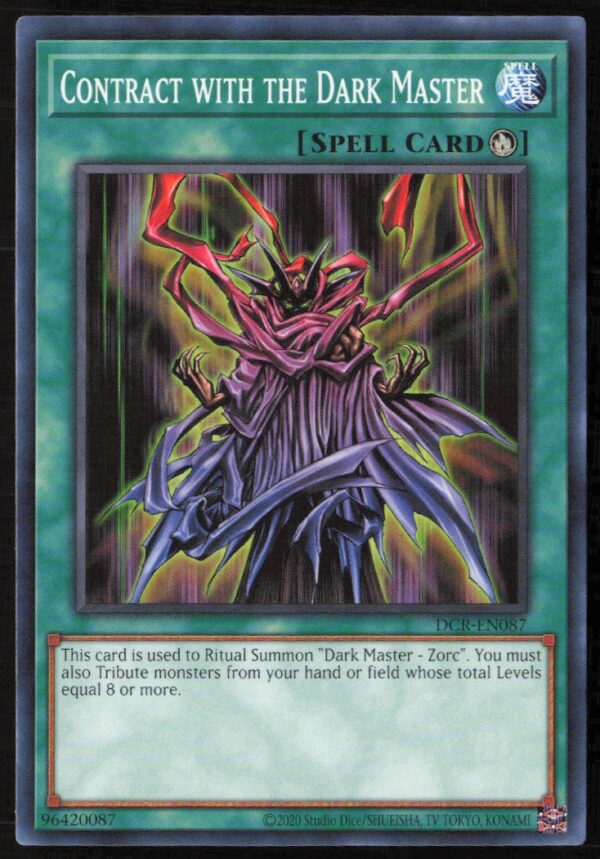 2020 Yu-Gi-Oh! Dark Crisis (25th Anniversary Edition) Contract With The Dark Master #DCR-EN87 (Front)