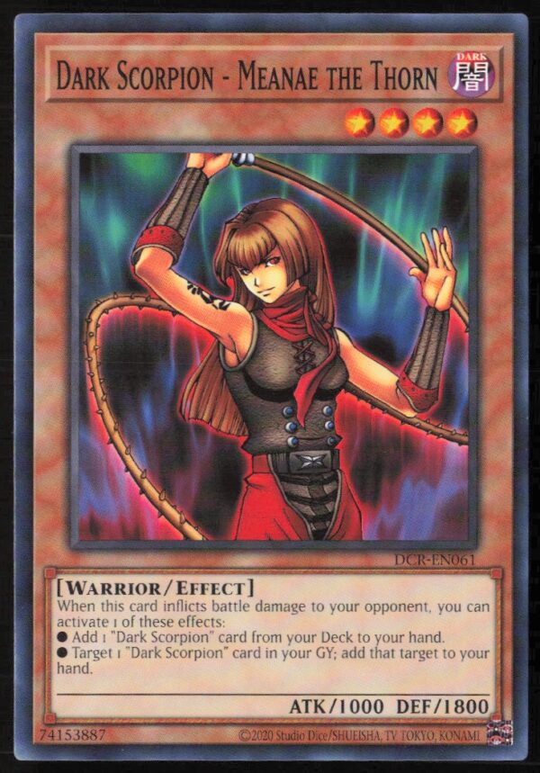 2020 Yu-Gi-Oh! Dark Crisis (25th Anniversary Edition) Dark Scorpion-Meanae The Thorn #DCR-EN61 (Front)