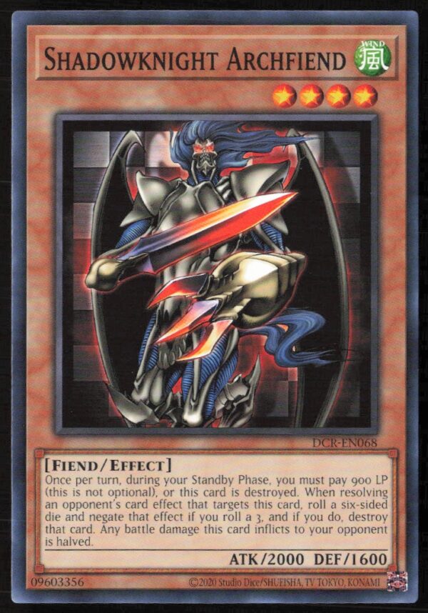 2020 Yu-Gi-Oh! Dark Crisis (25th Anniversary Edition) Shadowknight Archfiend #DCR-EN068 (Front)