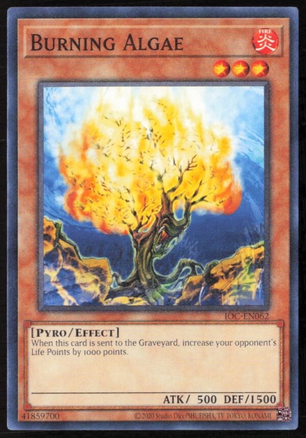 2020 Yu-Gi-Oh! Invasion of Chaos (25th Anniversary Edition) Burning Algae #IOC-EN062 (Front)