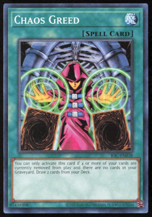 2020 Yu-Gi-Oh! Invasion of Chaos (25th Anniversary Edition) Chaos Greed #IOC-EN038 (Front)