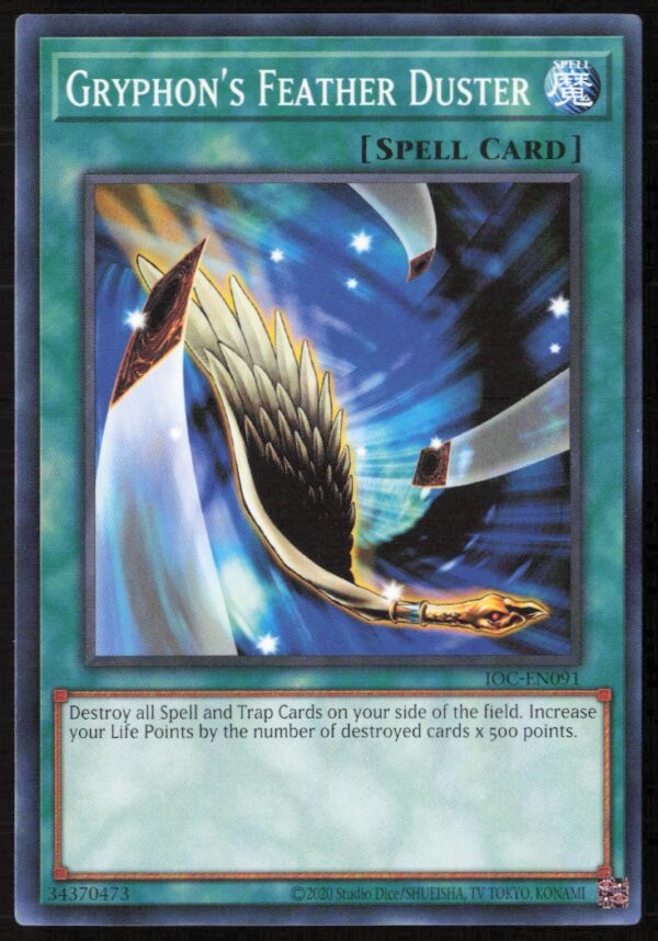 2020 Yu-Gi-Oh! Invasion of Chaos (25th Anniversary Edition) Gryphon's Feather Duster #IOC-EN091 (Front)