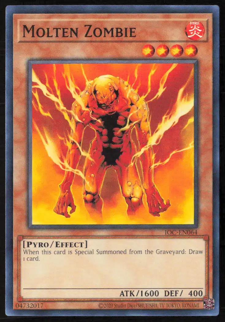 2020 Yu-Gi-Oh! Invasion of Chaos (25th Anniversary Edition) Molten Zombie #IOC-EN064 (Front)