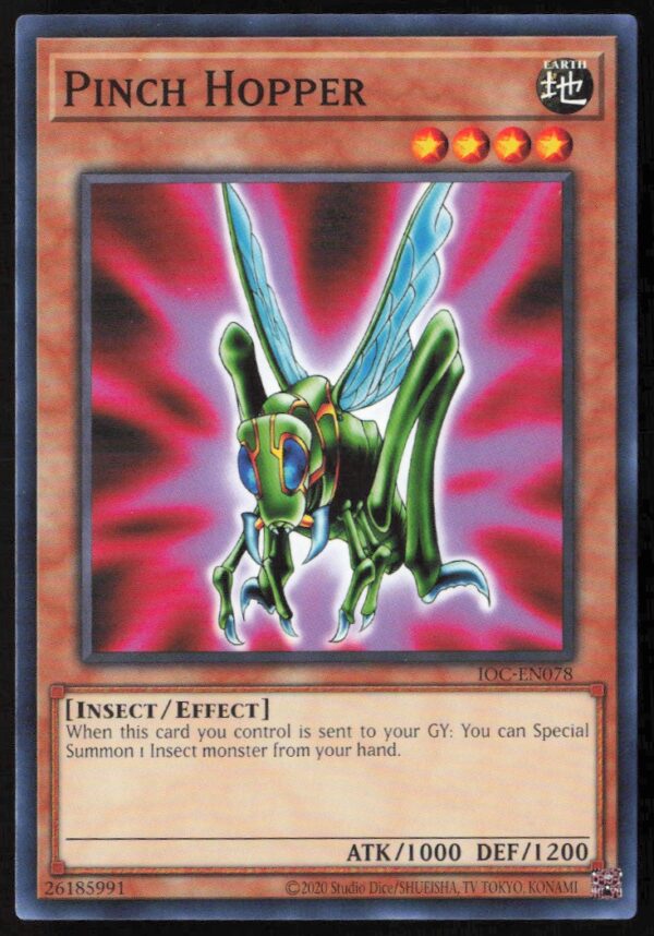 2020 Yu-Gi-Oh! Invasion of Chaos (25th Anniversary Edition) Pinch Hopper #IOC-EN078 (Front)