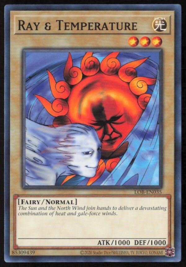 2020 Yu-Gi-Oh! Legend of Blue Eyes White Dragon (25th Anniversary Edition) Ray & Temperature #LOB-EN035 (Front)