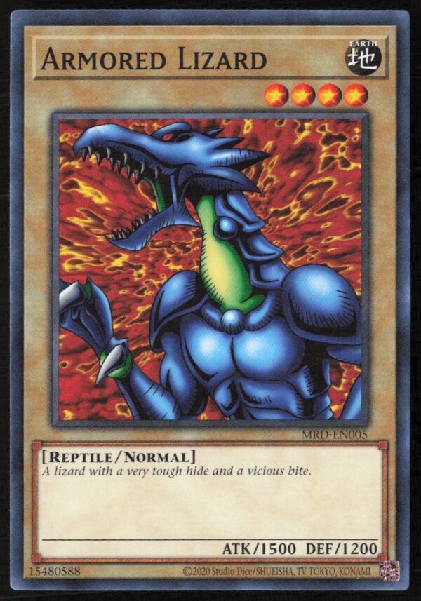 2020 Yu-Gi-Oh! Metal Raiders (25th Anniversary Edition) Armored Lizard #MRD-EN005 (Front)