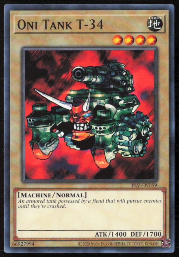 2020 Yu-Gi-Oh! Pharaoh's Servant (25th Anniversary Edition) Oni Tank T-34 #PSV-EN059 (Front)