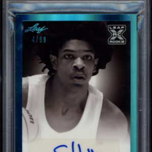 Scoota Hendersons 2021 Leaf Memories Platinum Basketball Card, autographed and rated NM-MT 8.