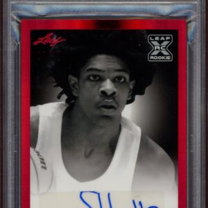 Scoota Hendersons 2021 Leaf Memories trading card with red design, autograph, and PSA 9 rating.