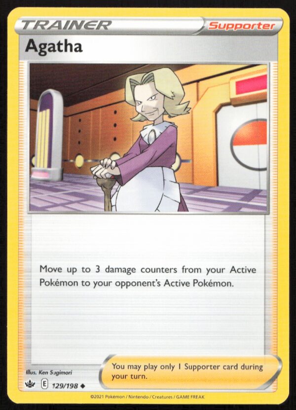 2021 Pokémon Sword & Shield - Chilling Reign Agatha #129/198 (Front)