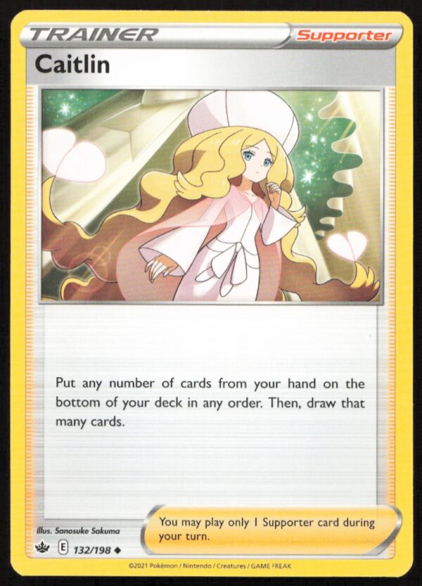 2021 Pokémon Sword & Shield - Chilling Reign Caitlin #132/198 (Front)