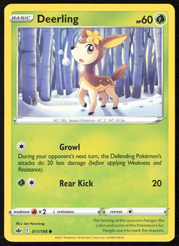 2021 Pokémon Sword & Shield - Chilling Reign Deerling #011/198 (Front)