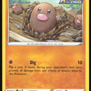 2021 Pokémon Sword & Shield - Chilling Reign Diglett #076/198 (Front)