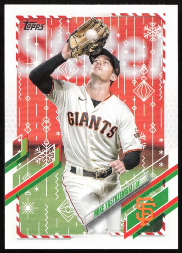 2021 Topps Holiday Mike Yastrzemski #HW214 (Front)