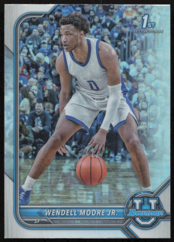 2022 Bowman University Wendell Moore Jr. Refractor #82 (Front)