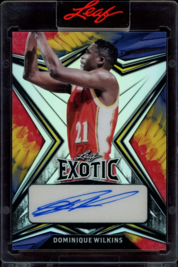 2022 Leaf Exotic Dominique Wilkins Parrot #EA-DW1 (/8) (Auto) (Front)