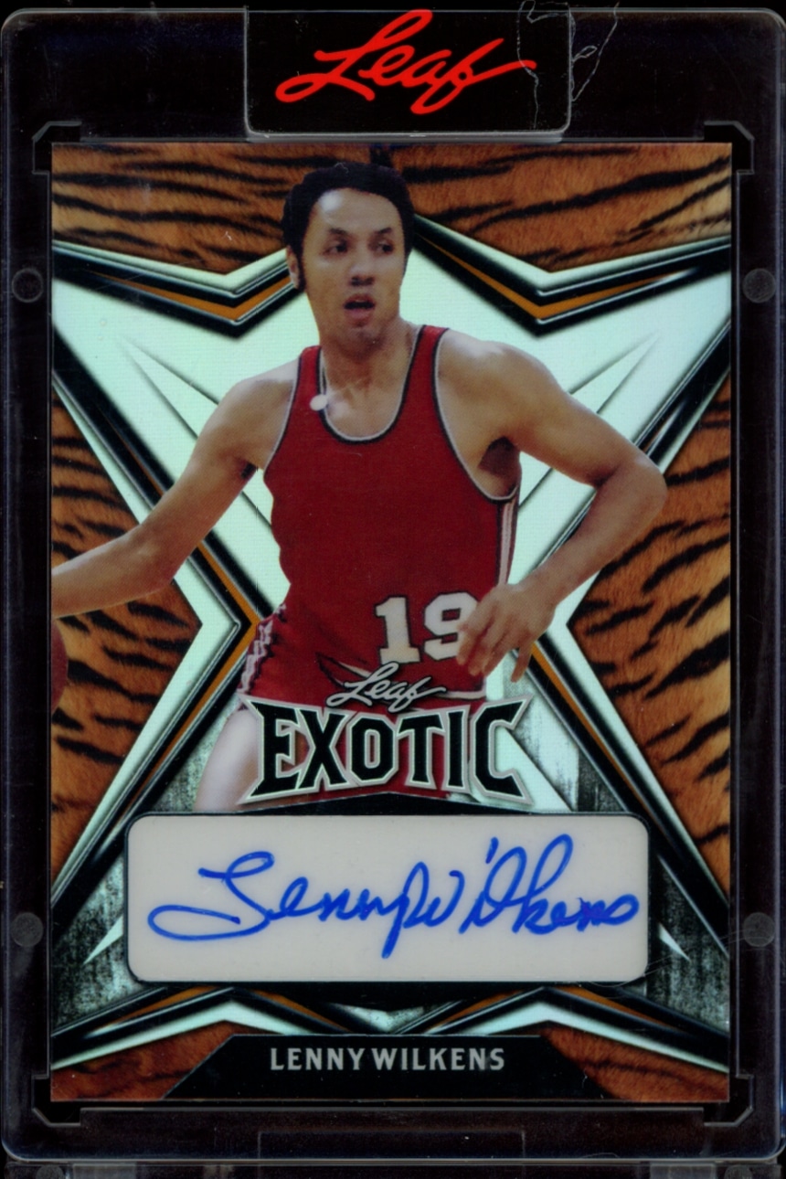 2022 Leaf Exotic Lenny Wilkens Tiger Stripe #EA-LW1 (/10) (Auto) (Front)