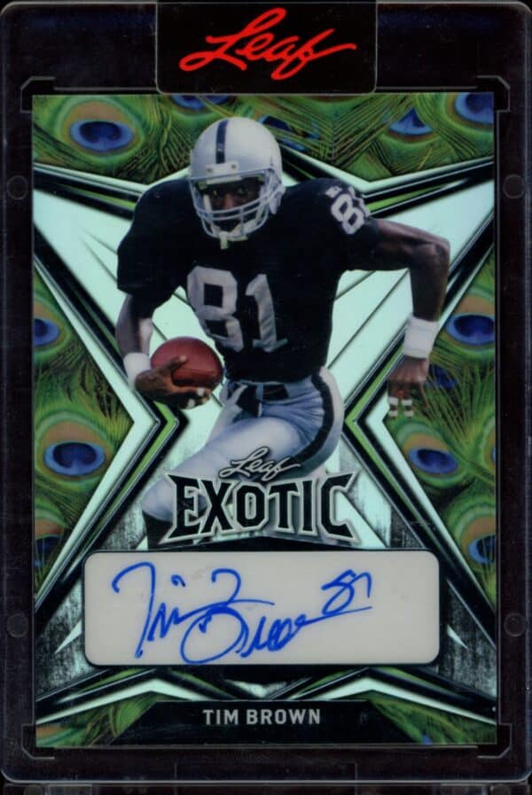 2022 Leaf Exotic Tim Brown Peacock #EA-TB1 (/7) (Auto) (Front)