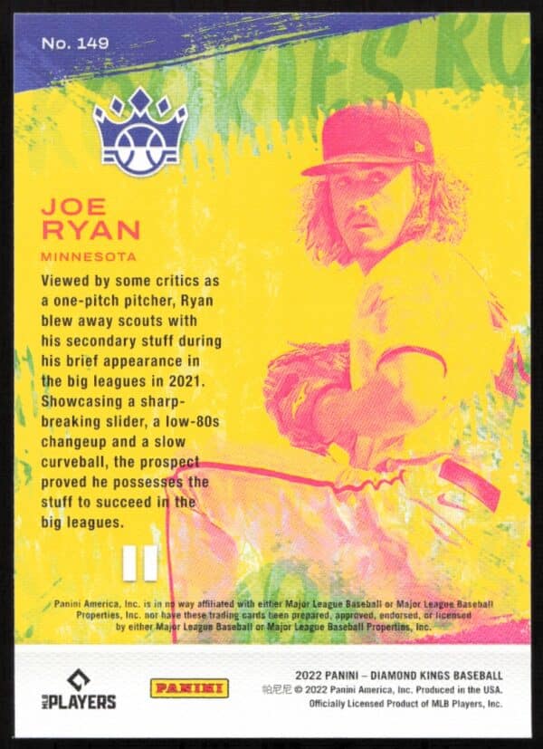 2022 Panini Diamond Kings Joe Ryan #149 (Back)