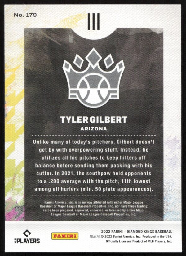 2022 Panini Diamond Kings Tyler Gilbert #179 (Back)