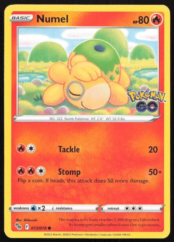 2022 Pokémon GO Numel #013/078 (Front)