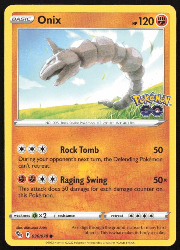 2022 Pokémon GO Onix #036/078 (Front)