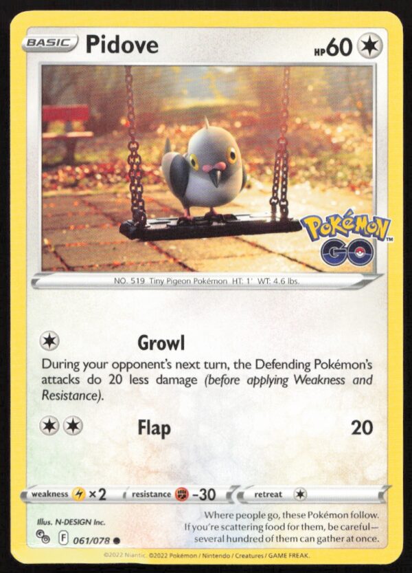 2022 Pokémon GO Pidove #061/078 (Front)