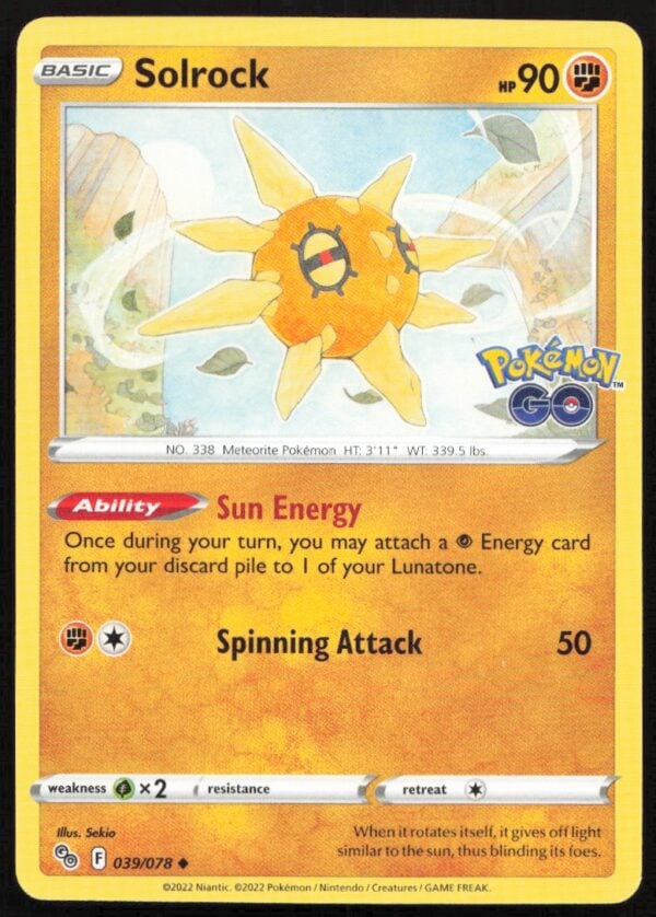 2022 Pokémon GO Solrock #039/078 (Front)