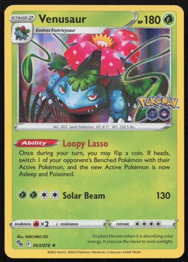 2022 Pokémon GO Venusaur #003/078 (Front)