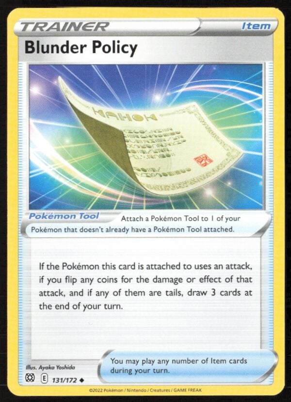 2022 Pokémon Sword & Shield - Brilliant Stars Blunder Policy #131/172 (Front)