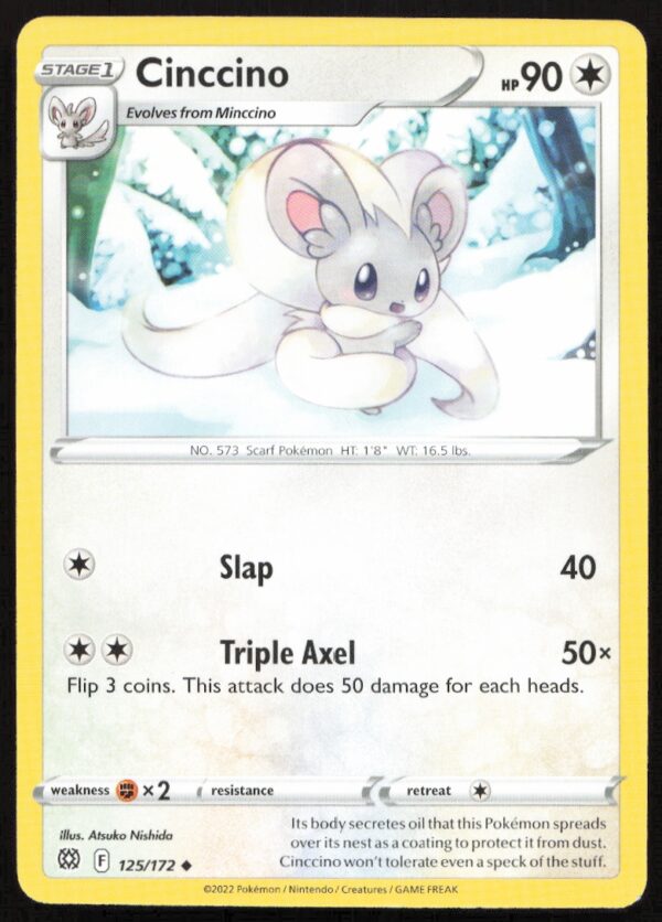 2022 Pokémon Sword & Shield - Brilliant Stars Cinccino #125/172 (Front)