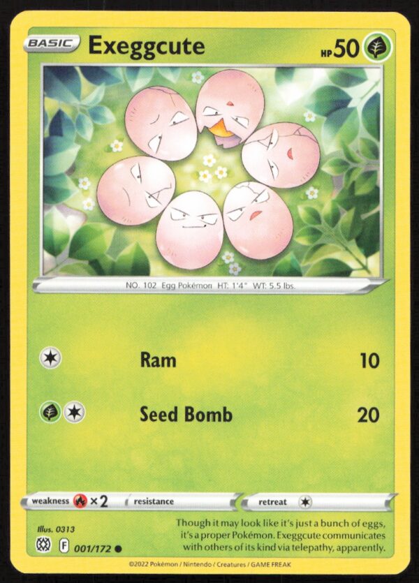 2022 Pokémon Sword & Shield - Brilliant Stars Exeggcute #001/172 (Front)