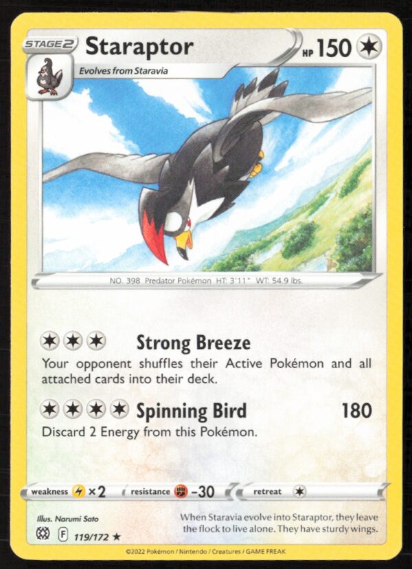 2022 Pokémon Sword & Shield - Brilliant Stars Staraptor #119/172 (Front)