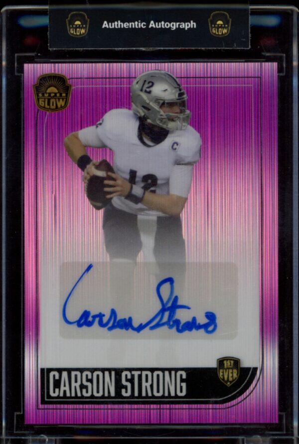 2022 Super Glow Carson Strong Dazzle Pink #AU-CS (/1) (Auto) (Front)