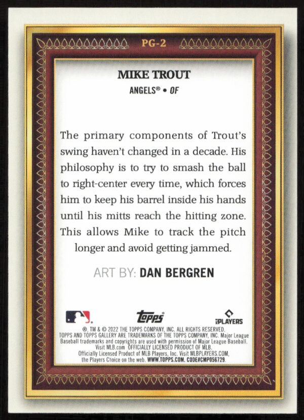 2022 Topps Gallery Mike Trout Portrait Gallery #PG-2 (Back)
