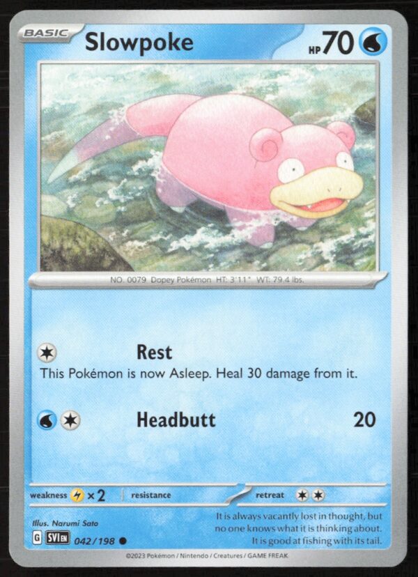 2023 Pokémon Scarlet & Violet Slowpoke #042/198 (Front)