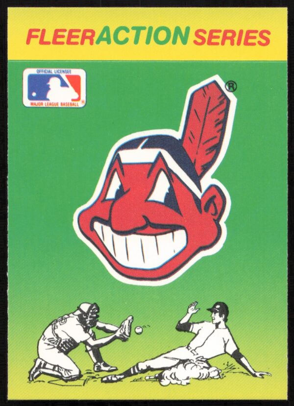 1990 Fleer Cleveland Indians Action Series Team Stickers (Front)