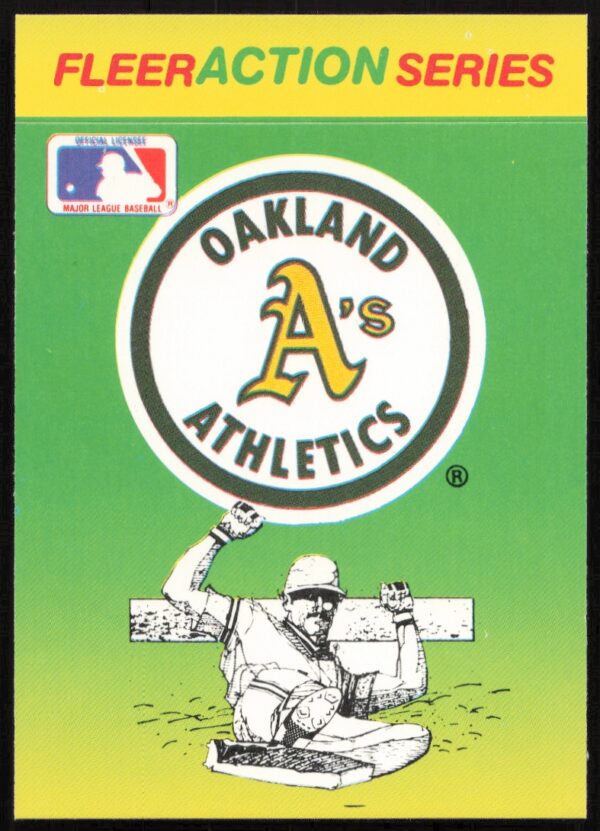 1990 Fleer Oakland Athletics Action Series Team Stickers #NNO (Front)