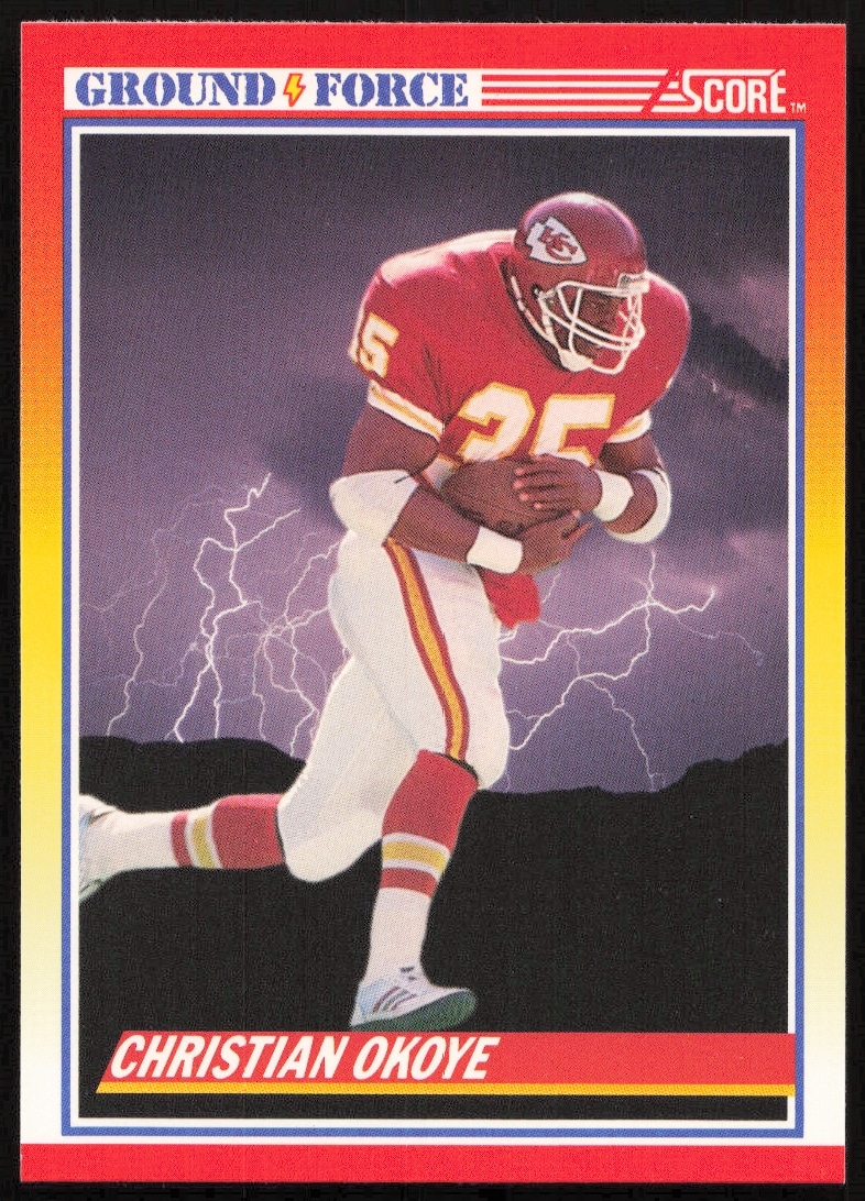 1990 Score Christian Okoye #321 (Front)