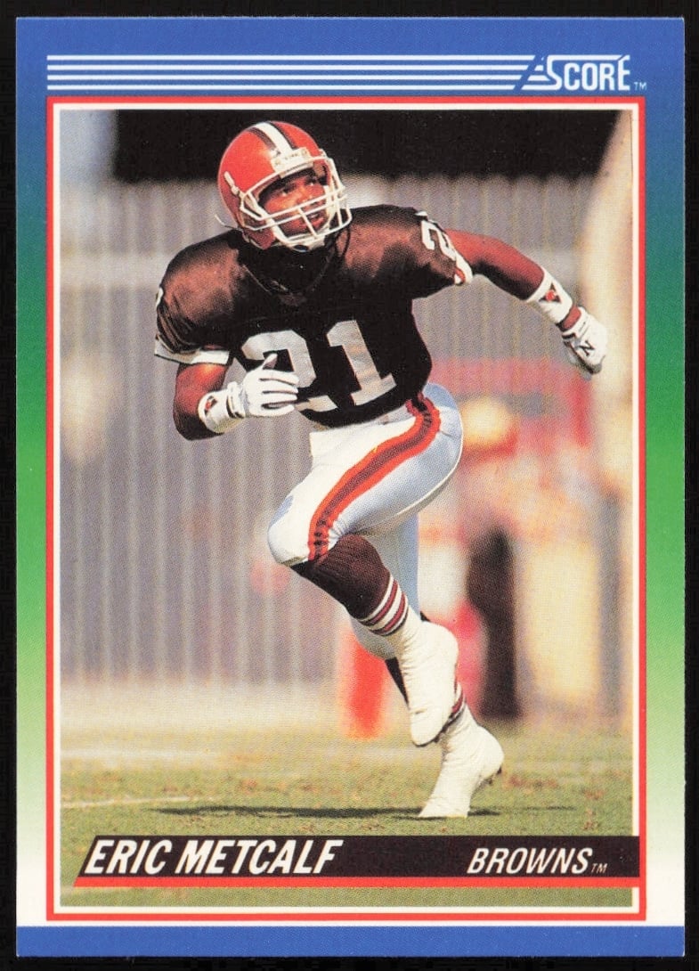 1990 Score Eric Metcalf #30 (Front)