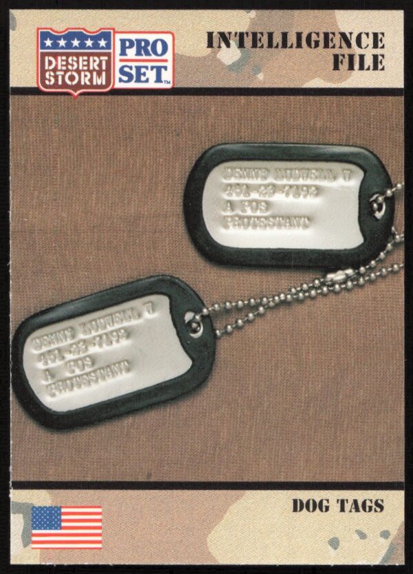 1991 Pro Set Desert Storm Dog Tags #135 (Front)