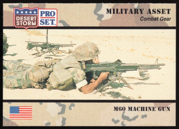 1991 Pro Set Desert Storm M60 Machine Gun #198 (Front)