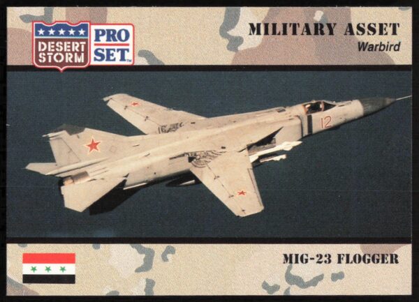 1991 Pro Set Desert Storm MIG-23 Flogger #228 (Front)