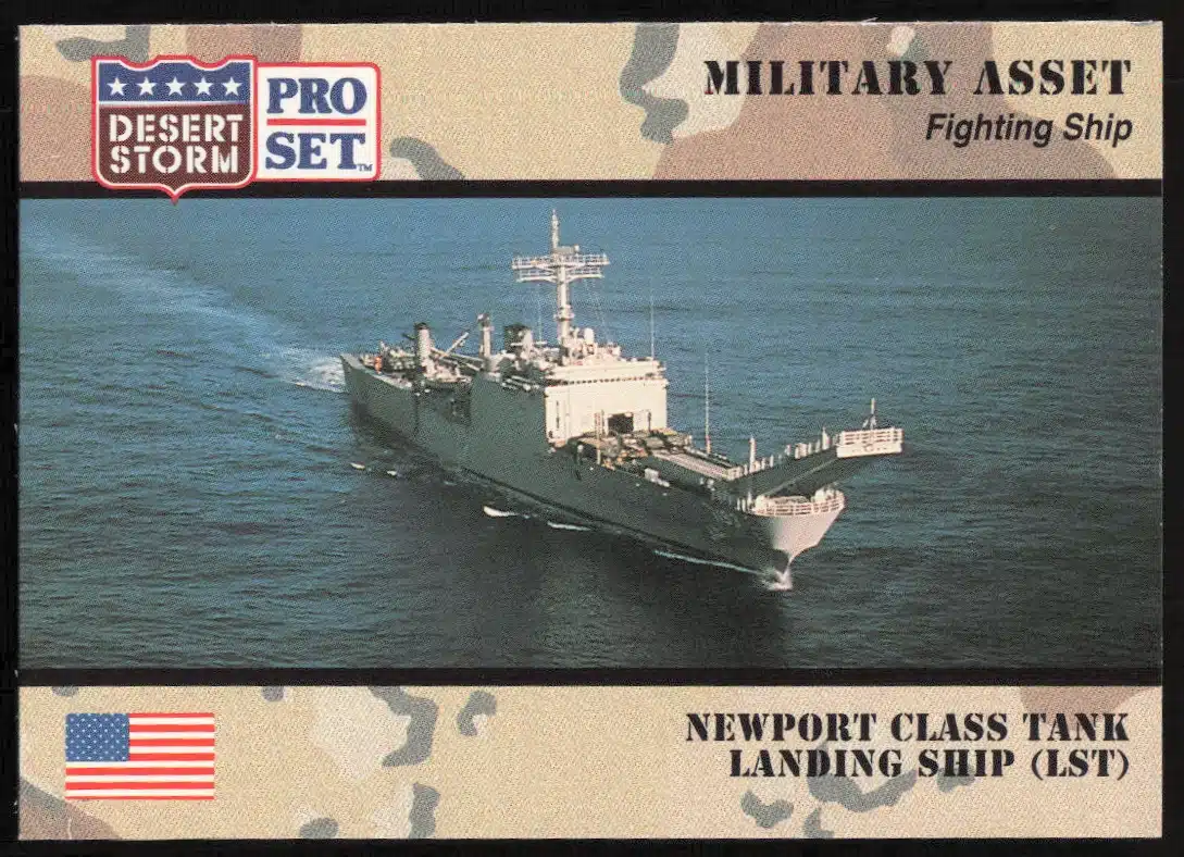 1991 Pro Set Desert Storm Newport Class Task Landing Ship (LST) #192 (Front)