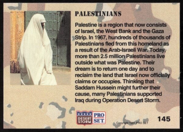 1991 Pro Set Desert Storm Palestinans #145 (Back)