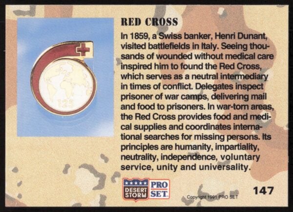 1991 Pro Set Desert Storm Red Cross #147 (Back)