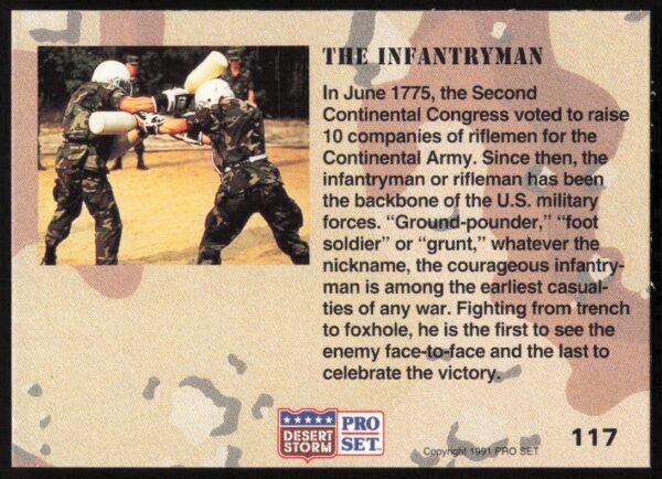 1991 Pro Set Desert Storm The Infantryman #117 (Back)