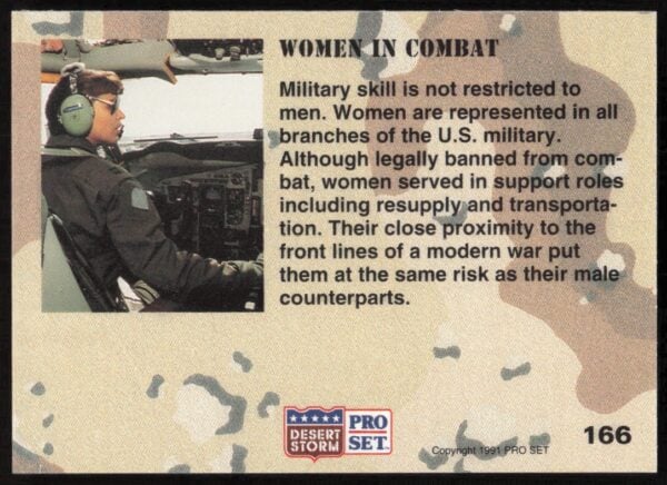 1991 Pro Set Desert Storm Women In Combat #166 (Back)